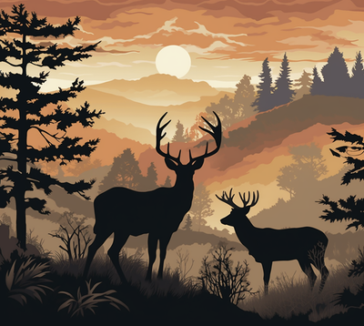 Buck With Woods Backdrop 10 UV-DTF 20 oz Skinny Tumbler Wrap