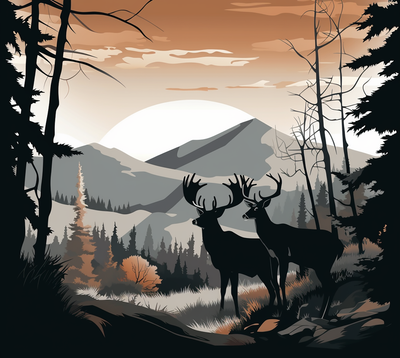 Buck With Woods Backdrop 11 UV-DTF 20 oz Skinny Tumbler Wrap