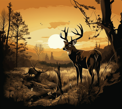 Buck With Woods Backdrop 12 UV-DTF 20 oz Skinny Tumbler Wrap