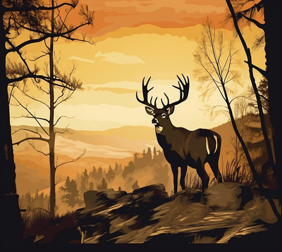Buck With Woods Backdrop 6 UV-DTF 20 oz Skinny Tumbler Wrap