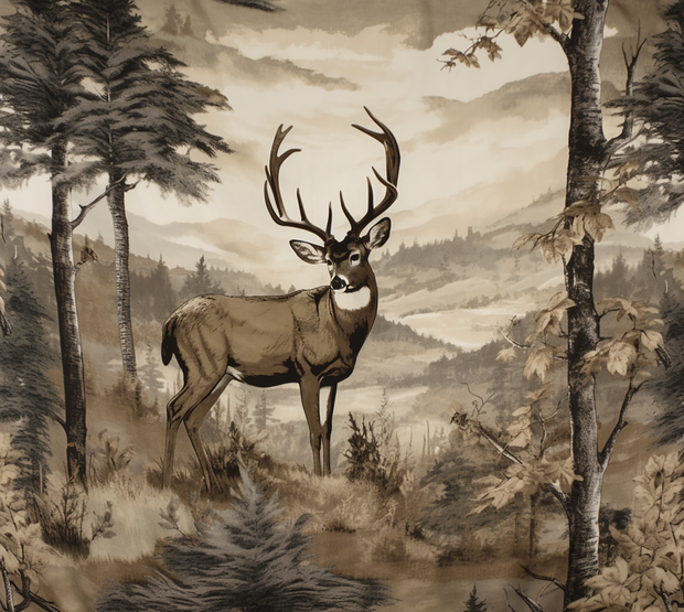 Buck With Woods Backdrop 7 UV-DTF 20 oz Skinny Tumbler Wrap