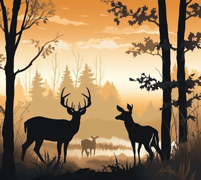 Buck With Woods Backdrop 8 UV-DTF 20 oz Skinny Tumbler Wrap