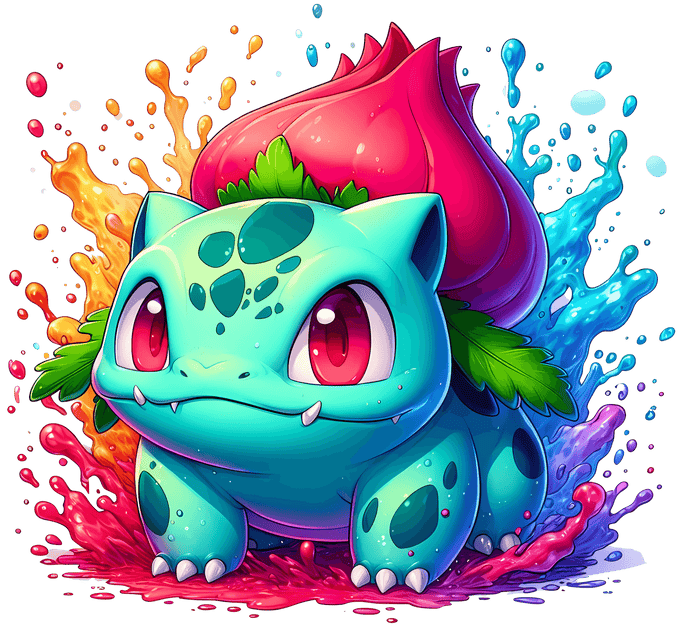 Bulbasaur in Color Drip DTF (direct-to-film) Transfer – Twisted Image ...