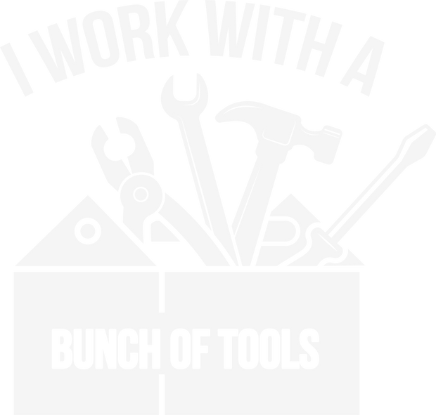 Bunch of Tools in White Font DTF (direct-to-film) Transfer