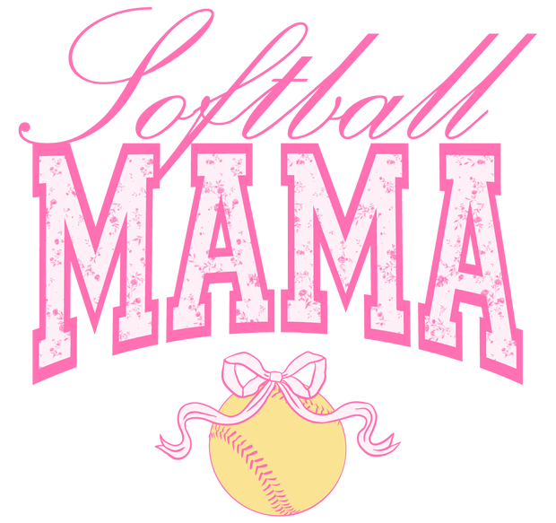 COQUETTE SOFTBALL MAMA FLORAL DTF (Direct to Film) Transfer