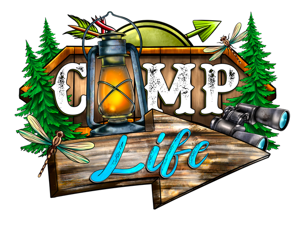 Camp Life Lantern Arrow DTF (direct-to-film) Transfer