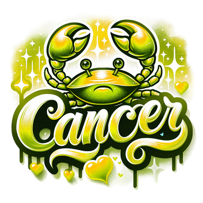 Cancer 1 Yellow Zodiac DTF (direct-to-film) Transfer