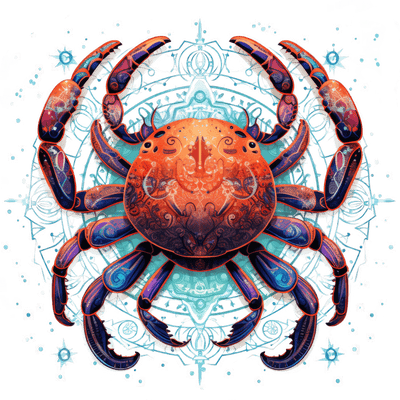 Cancer Orange Crab Zodiac DTF (direct-to-film) Transfer