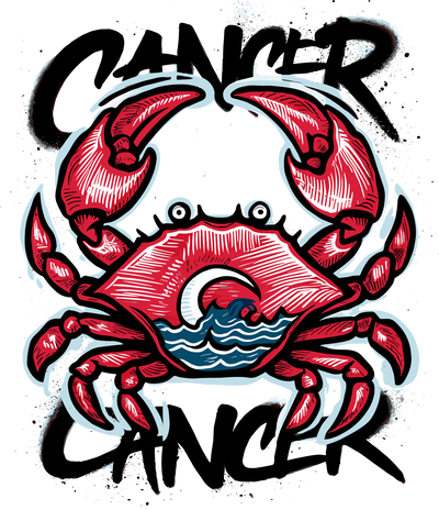 Cancer Red Crab DTF (direct-to-film) Transfer