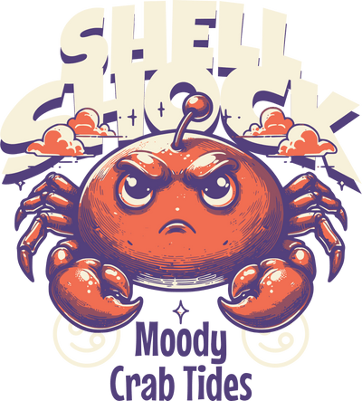 Cancer Shell Shock Moody Crab DTF (direct-to-film) Transfer