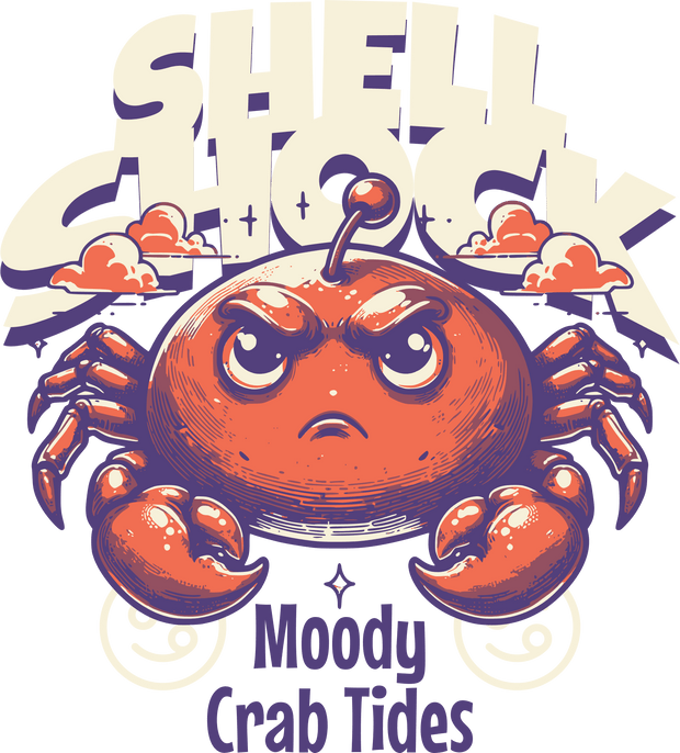 Cancer Shell Shock Moody Crab DTF (direct-to-film) Transfer