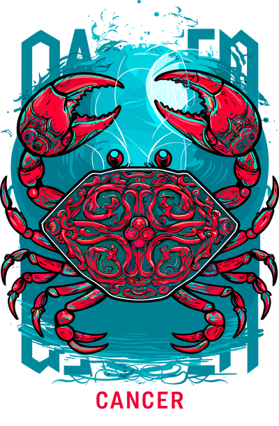 Cancer Zodiac Crab DTF (direct-to-film) Transfer