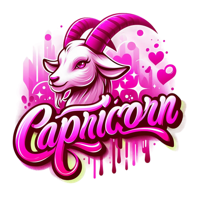 Capricorn 1 Pink Zodiac DTF (direct-to-film) Transfer