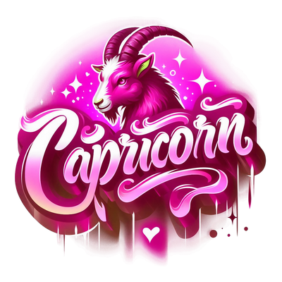Capricorn 2 Pink Zodiac DTF (direct-to-film) Transfer