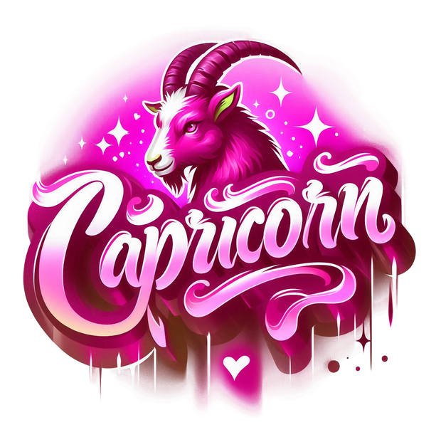 Capricorn 2 Pink Zodiac DTF (direct-to-film) Transfer