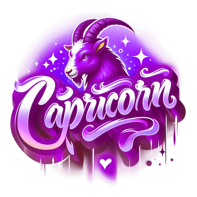 Capricorn 2 Purple Zodiac DTF (direct-to-film) Transfer