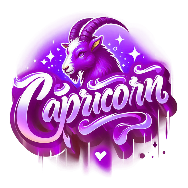 Capricorn 2 Purple Zodiac DTF (direct-to-film) Transfer