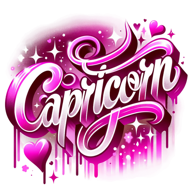 Capricorn 3 Pink Zodiac DTF (direct-to-film) Transfer