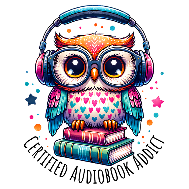Certified Audiobook Addict Rainbow Owl DTF (direct-to-film) Transfer