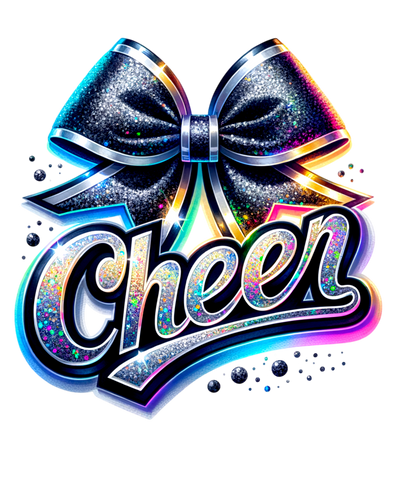 Cheer Faux Glitter With Bow DTF (direct-to-film) Transfer