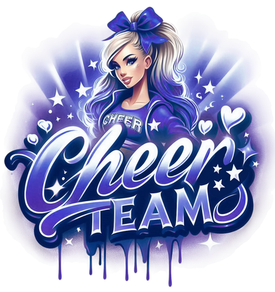 Cheer Team Airbrushed 12 Navy Blue DTF (direct-to-film) Transfer