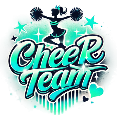 Cheer Team Airbrushed 14 Mint DTF (direct-to-film) Transfer