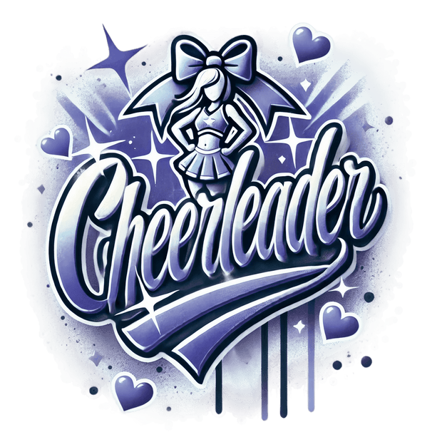 Cheerleader Airbrushed 13 Navy Blue DTF (direct-to-film) Transfer