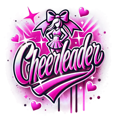 Cheerleader Airbrushed 13 Pink DTF (direct-to-film) Transfer