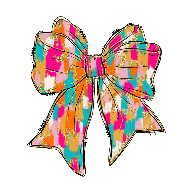 Christmas Bow Retro Colored DTF (direct-to-film) Transfer