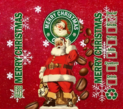 Christmas Coffee Santa Standing 20 oz Skinny Tumbler Wrap