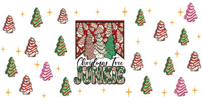 Christmas Junkie - Christmas Tree Cake 16oz UV DTF Libby Cup Wrap