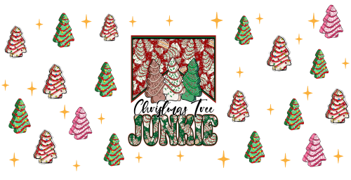 Christmas Junkie - Christmas Tree Cake 16oz UV DTF Libby Cup Wrap