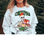 Christmas Junkie Skeleton Direct to Film DTF Transfer - Twisted Image Transfers