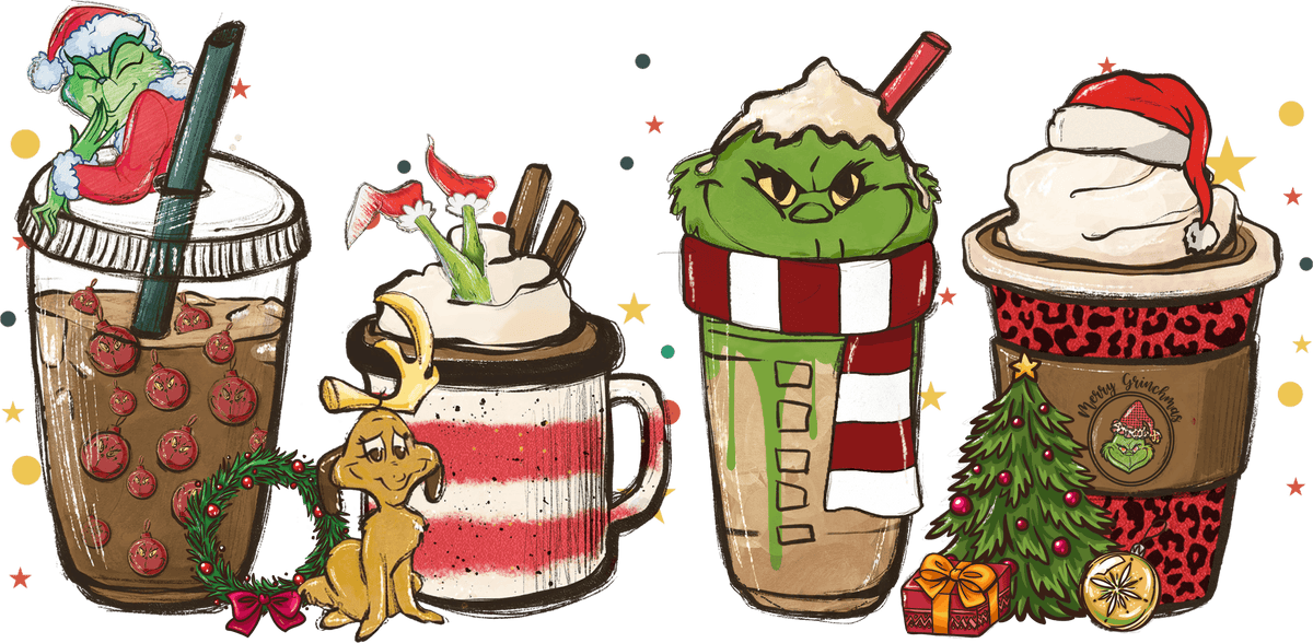 Grinch Christmas Latte Dtf Direct To Film Transfer Twisted Image Transfers