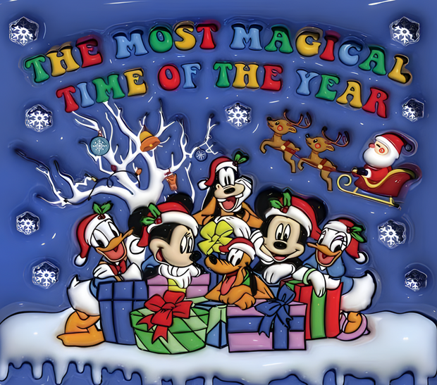 Christmas Magical Disney Team 20 oz Skinny Tumbler Wrap