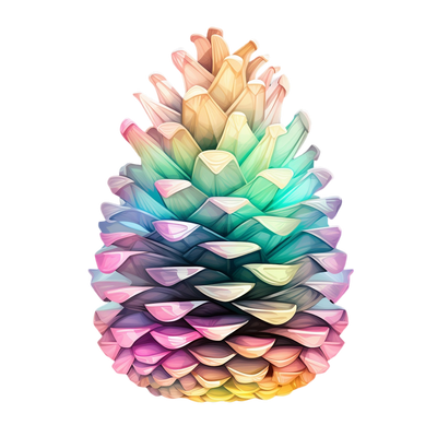 Christmas Pinecone in Pastel DTF (direct-to-film) Transfer