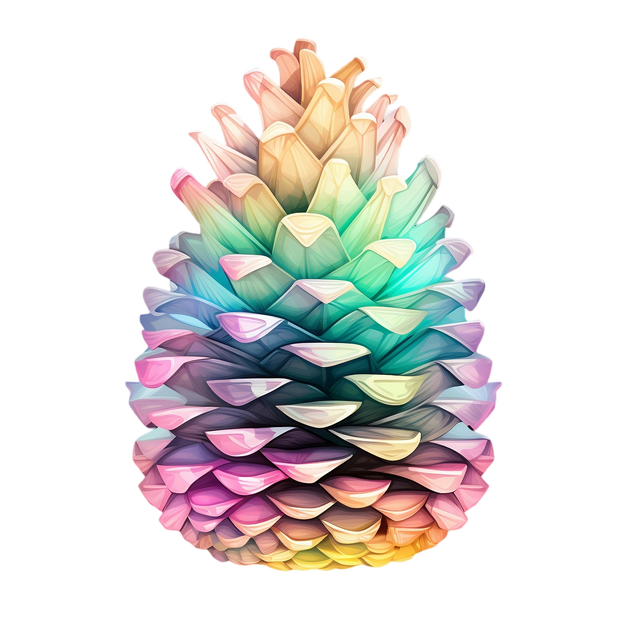 Christmas Pinecone in Pastel DTF (direct-to-film) Transfer