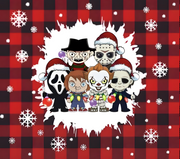 Christmas Red Plaid & Scary Characters 20 oz Skinny Tumbler Wrap