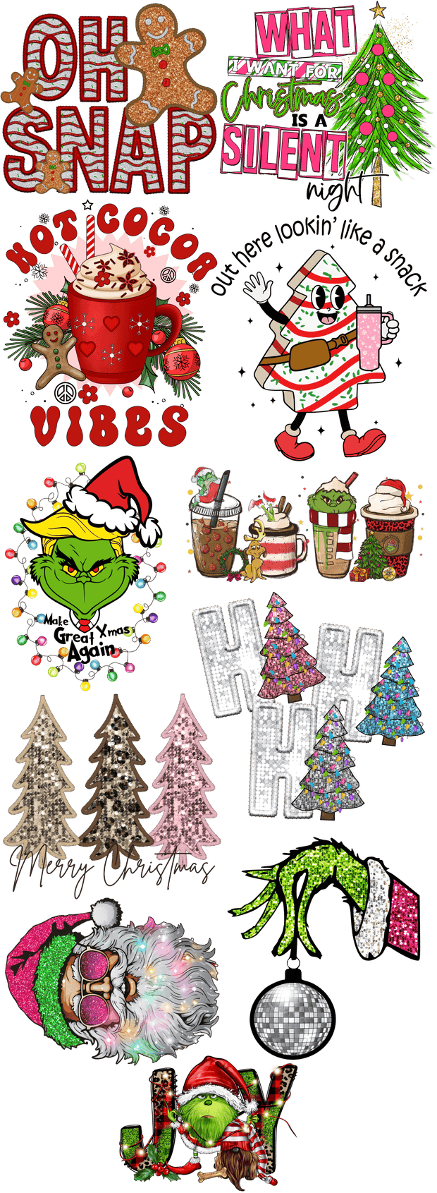 Christmas Variety Pack 22x60" Gang Sheet - Twisted Image Transfers