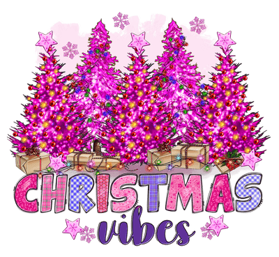 Christmas Vibes Pink Trees-min DTF (direct-to-film) Transfer