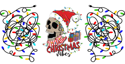 Christmas skeleton-Christmas Vibes 16oz UV DTF Libby Cup Wrap