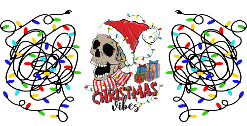 Christmas skeleton-Christmas Vibes 16oz UV DTF Libby Cup Wrap