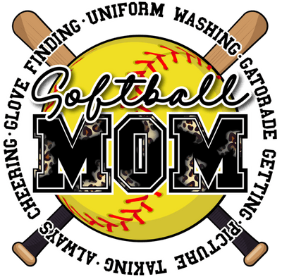 Softball Mom With Bats and Ball - Twisted Image Transfers