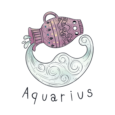 ClipArt Zodiacs Vase Aquarius DTF (direct-to-film) Transfer