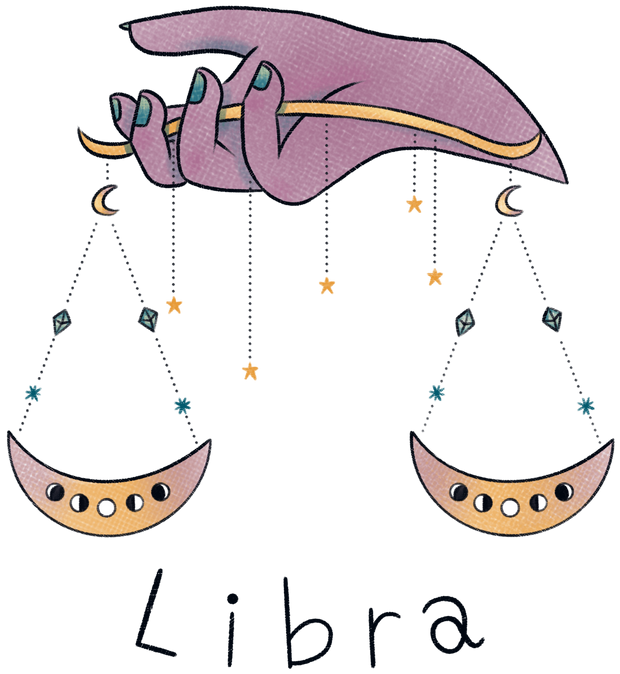 Clipart Hand Libra Zodiac DTF (direct-to-film) Transfer