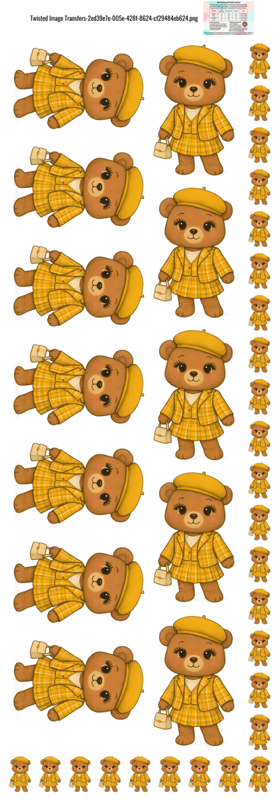 Clueless Bear 60x22" DTF Ready to Ship Gang Sheet
