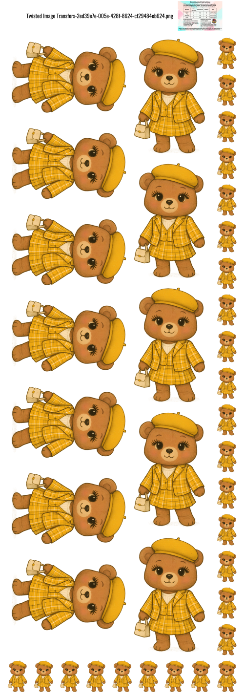 Clueless Bear 60x22" DTF Ready to Ship Gang Sheet