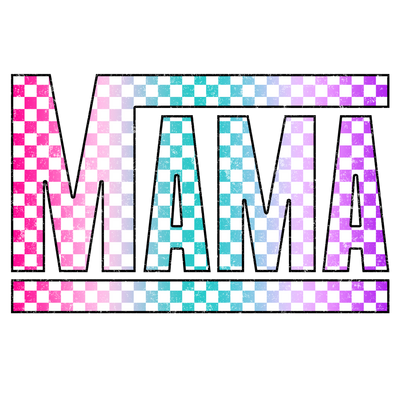 Color Checkered Mama DTF (direct-to-film) Transfer