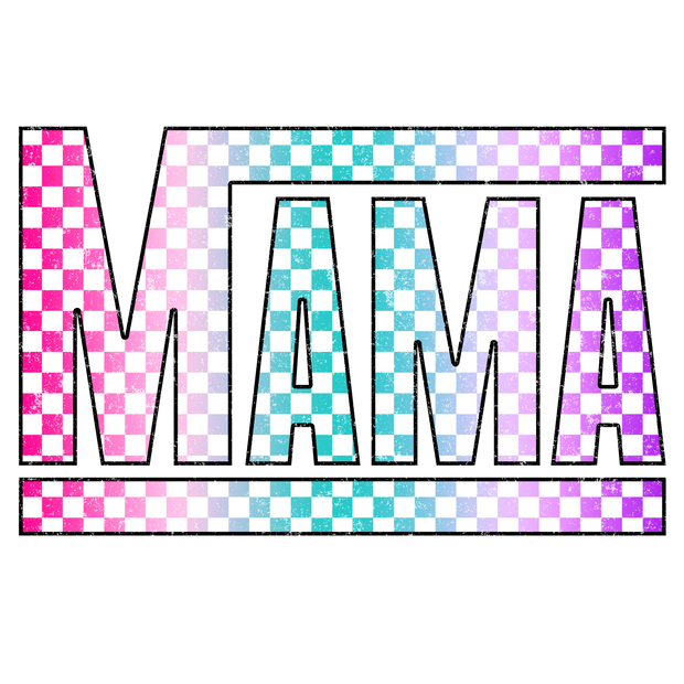 Color Checkered Mama DTF (direct-to-film) Transfer