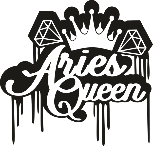 Color Drip Aries in White Font DTF (direct-to-film) Transfer